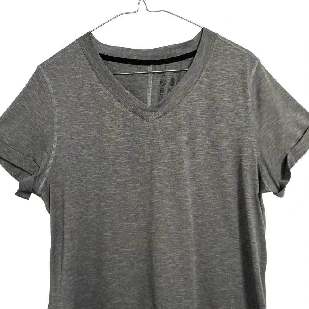 The North Face Womens Gray FlashDry V-Neck Short Sleeve Active T-Shirt Large - Picture 5 of 10